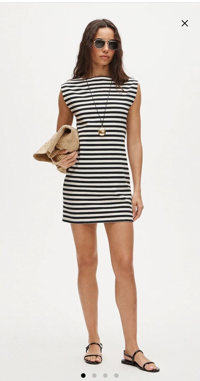 NWT J. Crew Sheath Mini Dress In Stripe Black/White XS